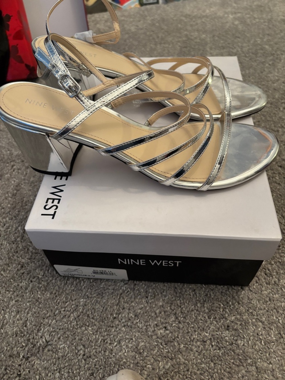 Nine West Silver Sandals NWT.